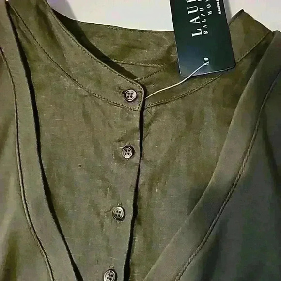 Ralph Lauren women's top blouse sz 2X  green layered neckline 3/4 sleeve… - Picture 12 of 15
